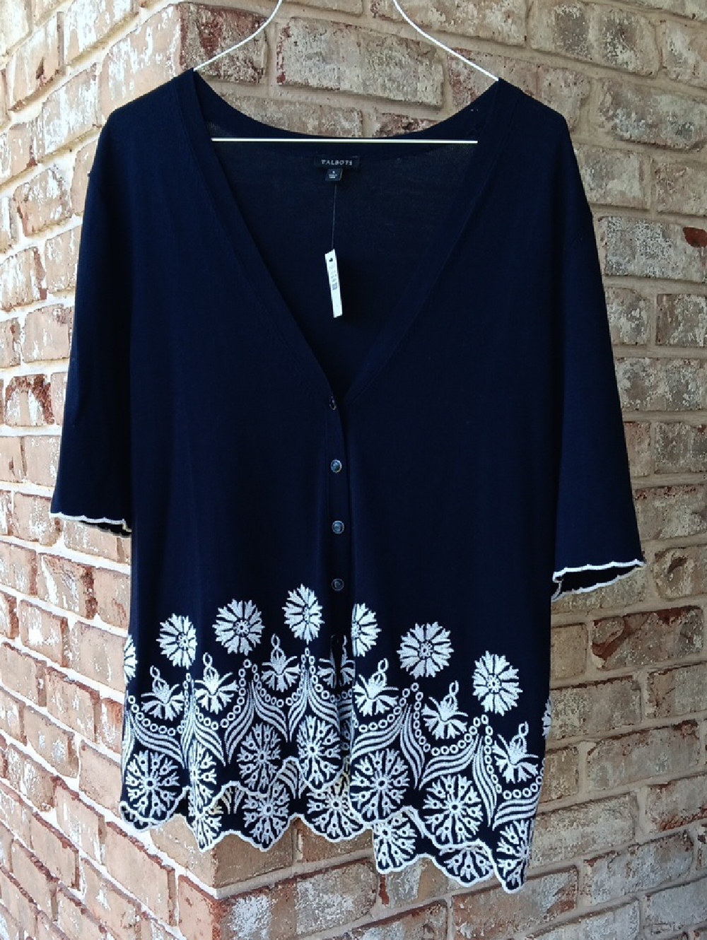 NWT Talbots Short Sleeve, Button Down Cardigan
